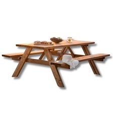 Gioco Tavolo da Pic Nic in Legno per Giardino Tavolino con Panche Inclusive