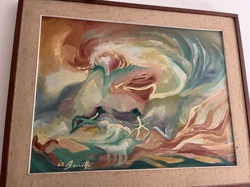Quadro olio tela anni 60 - quadro,