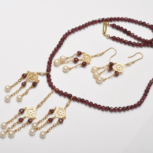 Granato set gioielli collana - granato,