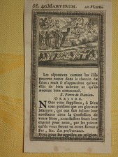 Image pieuse  XIXe 40 martyrs