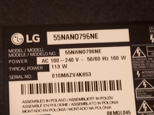 Ricambi per 55nan0796ne - ricambi, lg