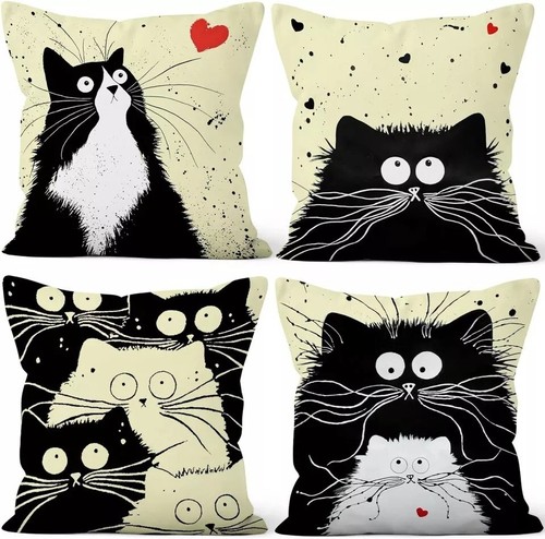 Gatto carino federe cuscini - 4,