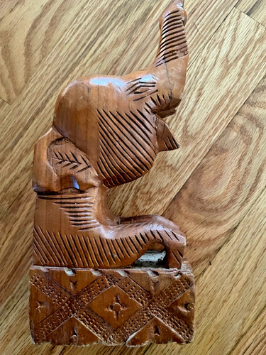 Statuina elefante legno - elefante, in