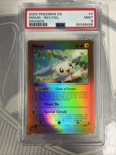 Carta pokemon psa - carta, minun