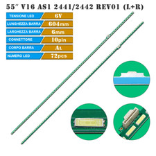 COPPIA BARRE LED 55" V16 AS1 2441 2442 REV0.1 per LG 55UH850V 55UH8507 55UH8500-