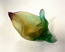 SVUOTATASCHE PASTA VETRO Daum FRANCE VERDE VIOLA Lucertola FARFALLA CEDRIER