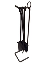 SET 4 ACCESSORI PER CAMINO CON PORTA ATTREZZI IN FERRO 