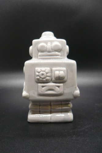 Statuina robot ceramica grigia