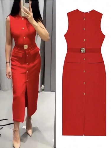 Zara nuovo abito midi - nuovo, crepe