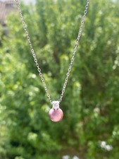 Collana Con Zircone In Argento 925 Con Perla Naturale