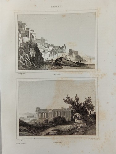 Incisione 1850 amalfi salerno - incisione,