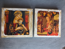 Lotto 2 quadri riproduzioni -Tecnica Mista: Carta su Legno Crivelli Rinascimento