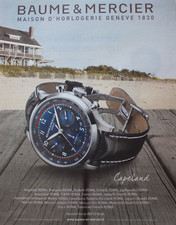 Pubblicità Advertising Clipping 2012 OROLOGIO WATCH BAUME & MERCIER CAPELAND .