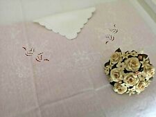 Tovaglia x12 puro lino con ricamo Intaglio Nodo e Punto Pieno a mano