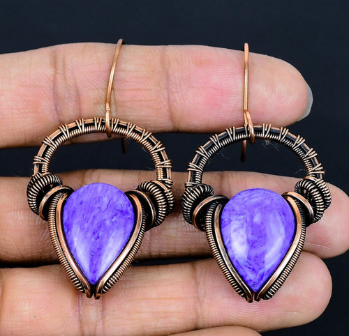 Orecchini charoite fatti - charoite, a