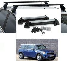 BARRE PORTATUTTO MINI CLUBMAN ANNO 2010+PORTASCI 4 PAIA ALLUMINIO 2 SERRATURE