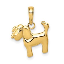 Charm cane oro giallo 10 kt