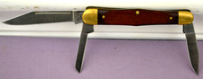 Camillus 5 coltello pieghevole da falegname Whittler 3 lame manico in legno NY USA - eccellente