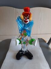 PAGLIACCIO IN VETRO DI MURANO GLASS CLOWN cm. 25 anni '70 Vintage Italiano