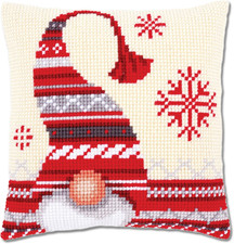 Kit Cuscino Punto Croce Elfo Di Natale Set Ricamo Principianti Cuscini Gobelin D