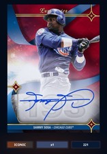 TOPPS BUNT LUMINARIES 23 - SCHEDA DIGITALE firma Sammy Sosa ICONIC 221cc