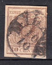 A-9822- 1850 LOMBARDO VENETO Stemma austro-ungarico Sas. 8 usato