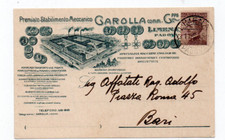 CARTOLINA POSTALE PUBBLICITARIA 1925 GIUSEPPE GAROLLA LIMENA PADOVA MECCANICA
