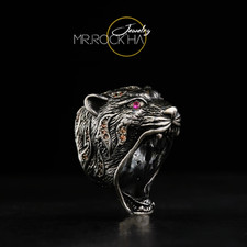 Anello unisex in rilievo gatto