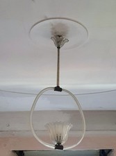 Lampadario a sospensione Barovier & Toso anni '40, Art Deco In Vetro di Murano