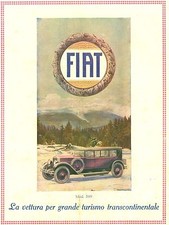 PUBBLICITA' 1927 FIAT 519 AUTO LUSSO VETTURA GRANDE TURISMO TRANSCONTINENTALE