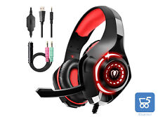 Cuffie Beexcelent gm-1 Gaming led rosso per PS4 Xbox PC Tablet confezione bulk