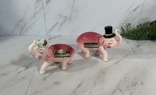 Vintage Pink Elephants Kissing