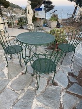 Tavolo In Ferro Battuto Con 4 Sedie Anni 60