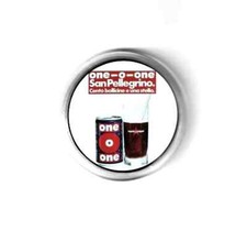 1 Spilla NUOVA bevanda coca cola ONE O ONE SANPELLEGRINO SLOGAN PUBBLICITARIO 80