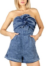 Tuta corta denim jeans donna