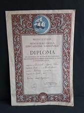 Attestato Regno d’Italia DIPLOMA di Licenza Professionale Catania 1943