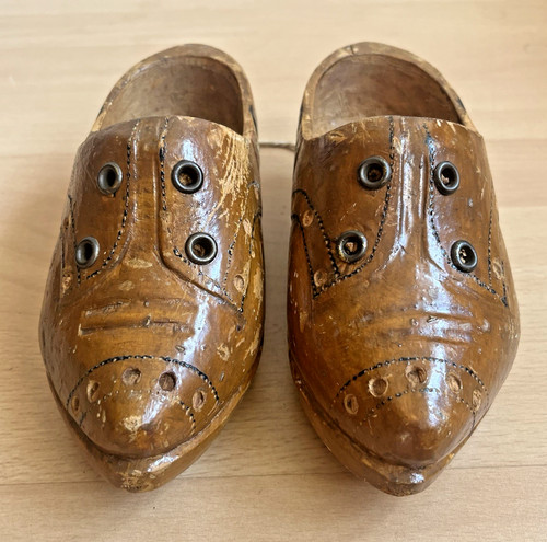 Vintage wooden dutch clogs - dutch,