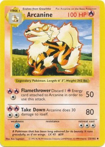 Arcanine set base - arcanine, (23/102)