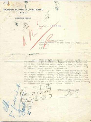 Arezzo 1936 letter from the - 1936,