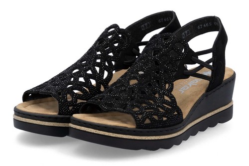 Rieker sandalo nero - , plateau