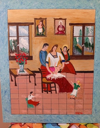 Quadro naif amica del cuore - quadro,