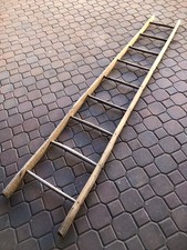 Scala A Pioli In Legno Antica