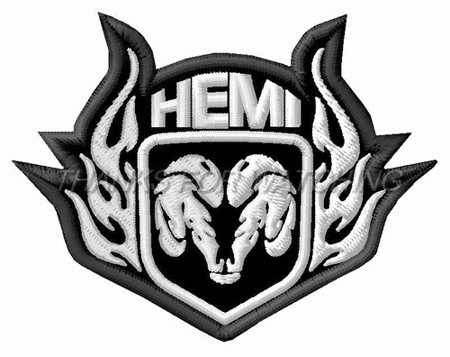Dodge hemi embroidered patch - dodge,