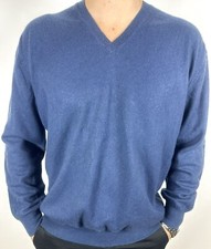 Ballantyne Pullover 100% Cashmere Maglione TG 54 L XL Scotland  Sweater Blue 