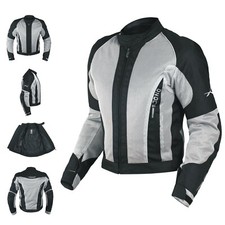 Giacca Giubbino Mesh Traforato Traspirante Tessuto Tecnico Moto Sport Grigio
