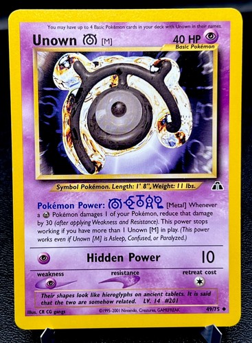 Carta pokémon unown 75 - carta,