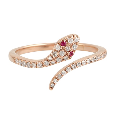 Anello serpente rubino