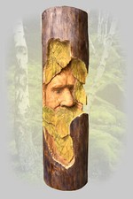 Scultura intaglio spirito legno uomo verde 3d arte da parete scultura a mano VERSIONE GRANDE