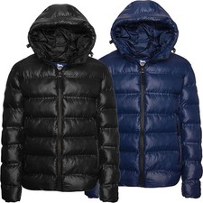 Lonsdale London Uomo Giacca Invernale con Cappuccio, Giacca Trapuntata, Nero Blu, 120009