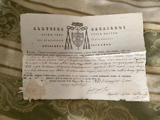 BELLISSIMA RARA Bolla Vescovile Ischia Vescovo Aloysius Gagliardi 1847 AUTENTICA